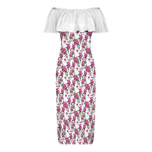 Load image into Gallery viewer, R&amp;RH Women&#39;s Off Shoulder Fushia Flower Dress
