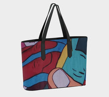 Load image into Gallery viewer, Joining Hands Of Peace Vegan Leather Tote Bag
