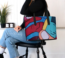 Load image into Gallery viewer, Joining Hands Of Peace Vegan Leather Tote Bag
