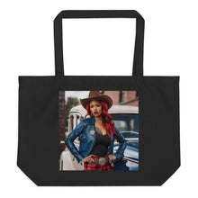 Load image into Gallery viewer, R&amp;RH Sophisticated Woman large black organic tote bag
