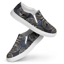 Load image into Gallery viewer, R&amp;RH men’s blue grey slip-on canvas shoes
