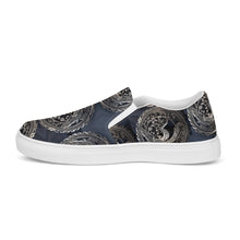 Load image into Gallery viewer, R&amp;RH men’s blue grey slip-on canvas shoes
