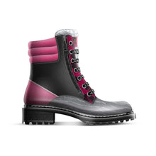 Load image into Gallery viewer, R&amp;RH_BIZ_SHOE LINE Grey  Magenta zip military boot
