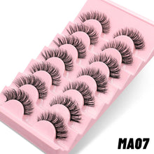 Load image into Gallery viewer, 7 Pairs 3D Natural False Eyelashes Set - Fluffy, Soft, Cross Manga Style
