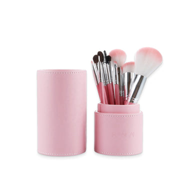 10-Piece Pink Makeup Brush Set