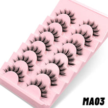 Load image into Gallery viewer, 7 Pairs 3D Natural False Eyelashes Set - Fluffy, Soft, Cross Manga Style
