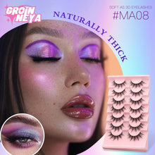 Load image into Gallery viewer, 7 Pairs 3D Natural False Eyelashes Set - Fluffy, Soft, Cross Manga Style
